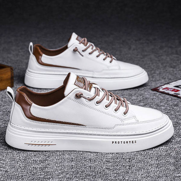 Vīriešu mākslīgās ādas kedas ar krāsainām saitēm un uzrakstu