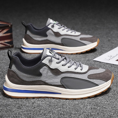 Jauns vasaras vīriešu kedu modelis ar šņorēm - zilā un brūnā krāsā