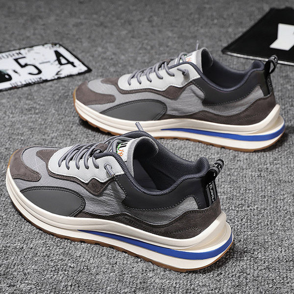 Jauns vasaras vīriešu kedu modelis ar šņorēm - zilā un brūnā krāsā