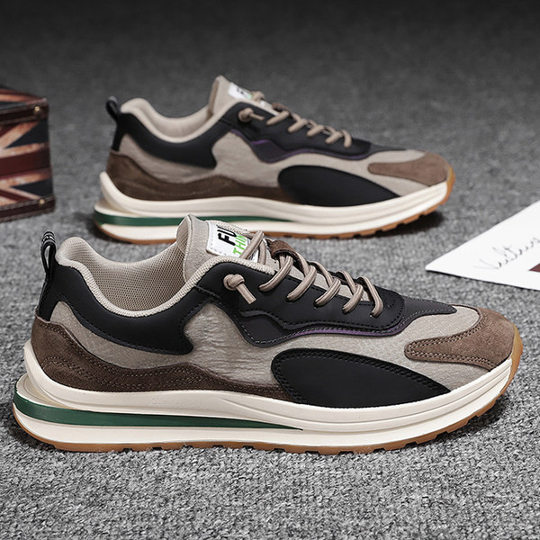 Jauns vasaras vīriešu kedu modelis ar šņorēm - zilā un brūnā krāsā