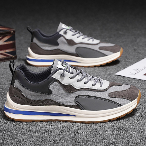 Jauns vasaras vīriešu kedu modelis ar šņorēm - zilā un brūnā krāsā