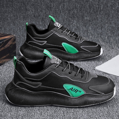 Vīriešu eko ādas kedas ar uzrakstu un šņorēm