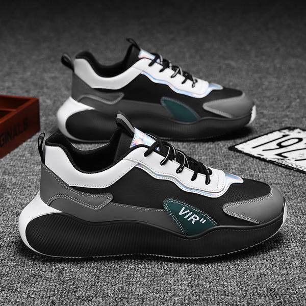 Vīriešu eko ādas kedas ar uzrakstu un šņorēm