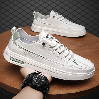 Ikdienas vīriešu kedas no eko ādas ar šņorēm