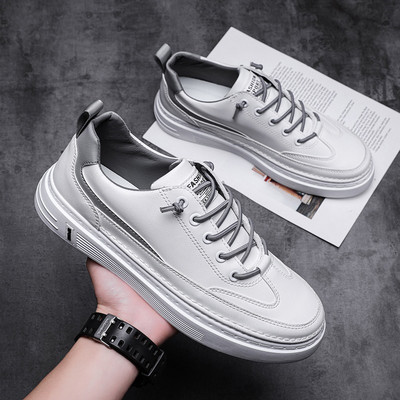 Ikdienas vīriešu kedas no eko ādas ar šņorēm