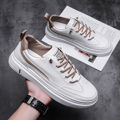 Ikdienas vīriešu kedas no eko ādas ar šņorēm