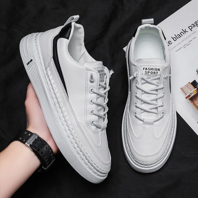 Ikdienas vīriešu kedas no eko ādas ar šņorēm