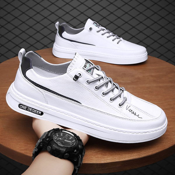 Ikdienas vīriešu kedas no eko ādas ar šņorēm