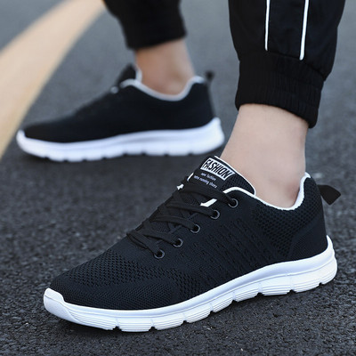 Ανδρικά υφασμάτινα αθλητικά παπούτσια με κορδόνια - απλό μοντέλο