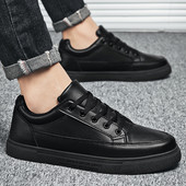 Ikdienas kedas no eko ādas ar šņorēm vīriešiem