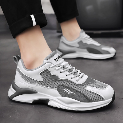 Ikdienas vīriešu kedas no eko ādas un sieta