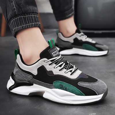 Ikdienas vīriešu kedas no eko ādas un sieta