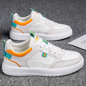 Jauns vīriešu kedu modelis no eko ādas ar šņorēm un plakanu zoli