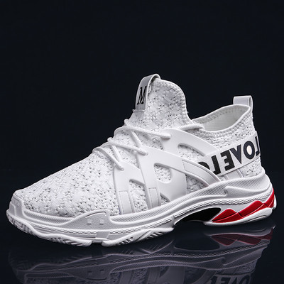 Vīriešu ērtas kedas elpojošas ar izšūtu uzrakstu un mežģīnēm