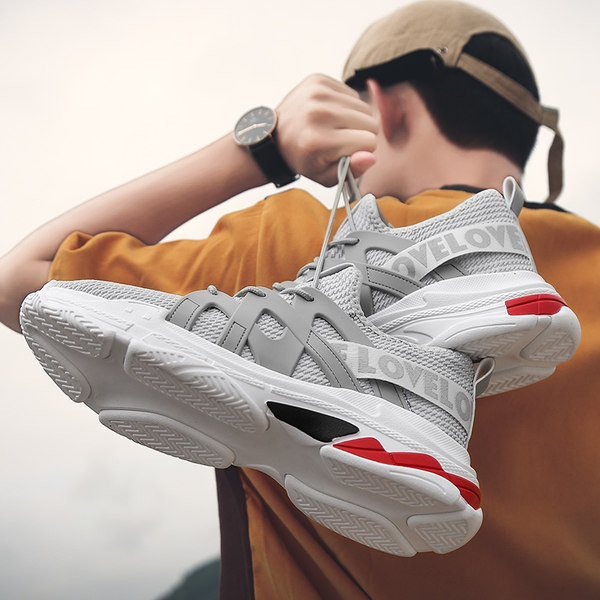 Vīriešu ērtas kedas elpojošas ar izšūtu uzrakstu un mežģīnēm