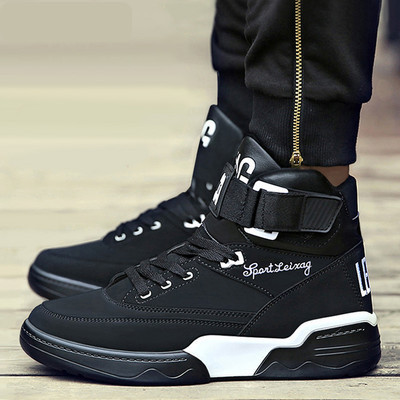 Vīriešu augstās kedas ar velcro aizdari un uzrakstu