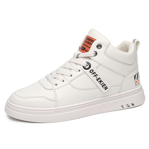 Öko bőrből készült magas férfi tornacipő új modellje három színben