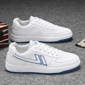 Vīriešu ādas kedas ar plakanām zolēm un šņorēm