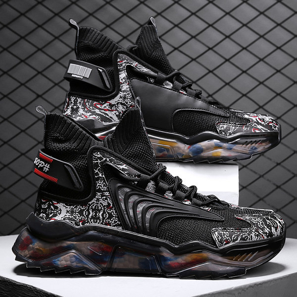 Új modell férfi magas tornacipők hálóval - három színben