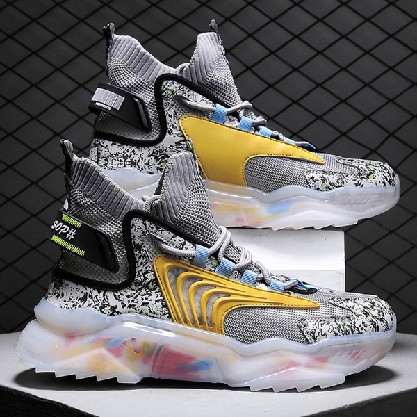 Új modell férfi magas tornacipők hálóval - három színben