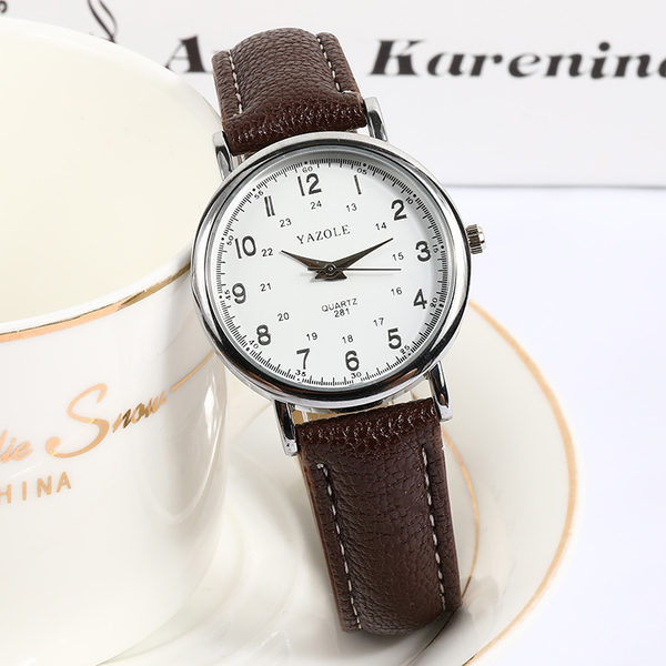 Ūdensizturīgs pulkstenis vīriešiem un sievietēm ar ādas siksniņu