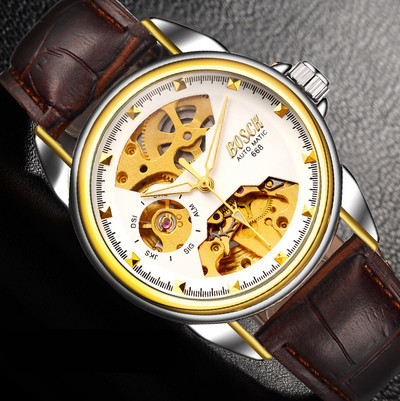 Vīriešu mehāniskais pulkstenis divās krāsās