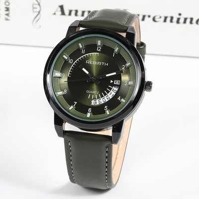 Férfi karóra bőr szíjjal