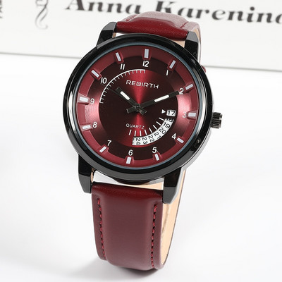 Férfi karóra bőr szíjjal