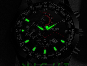 Модерен мъжки часовник със светещи стрелки