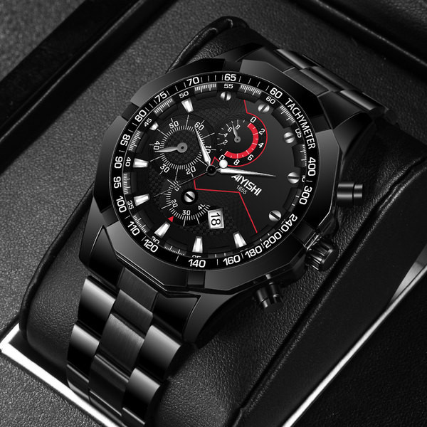 Mūsdienīgs vīriešu pulkstenis ar mirdzošām rociņām