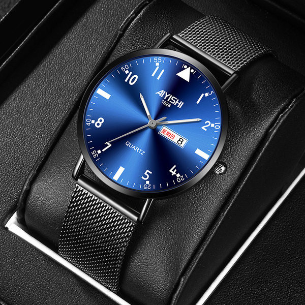 Vīriešu apaļais pulkstenis divās krāsās