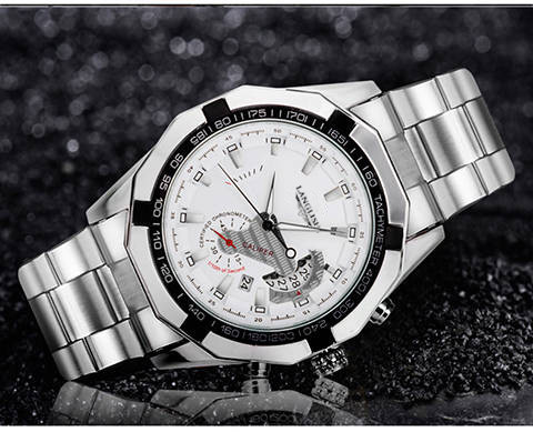 Vīriešu pulkstenis ar mirdzošām rokām