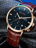 Férfi napi karóra műbőr szíjakkal - vízálló