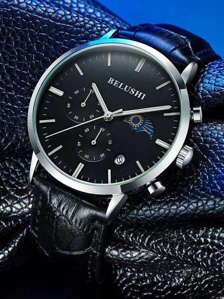 Férfi napi karóra műbőr szíjakkal - vízálló