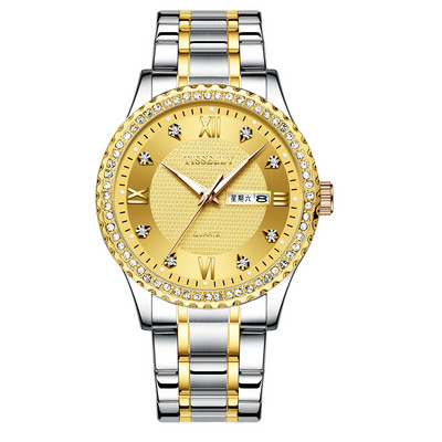 Vīriešu pulkstenis ar dekoratīviem akmeņiem