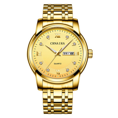 Vīriešu pulkstenis ar dekoratīviem akmeņiem