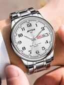 Kaasaegne terasrihmaga meeste käekell