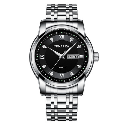 Jauna modeļa vīriešu pulkstenis ar dekoratīviem akmeņiem un kvarca siksniņu