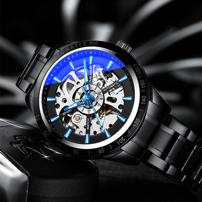 Mehānisks vīriešu pulkstenis ar metāla siksniņu