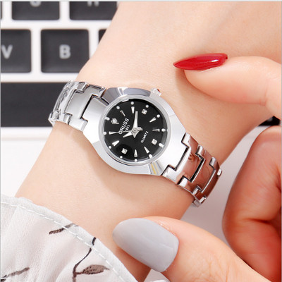 Pulkstenis vīriešiem un sievietēm apaļā formā ar tērauda siksniņu