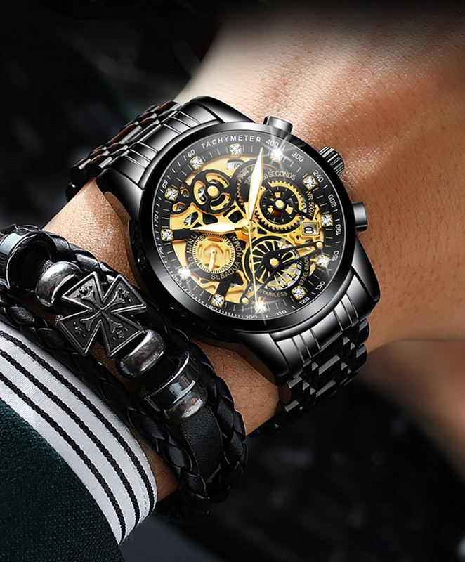 Vīriešu pulkstenis ar nerūsējošā tērauda siksniņu