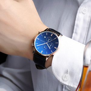 Stilīgs vīriešu pulkstenis ar ādas siksniņu