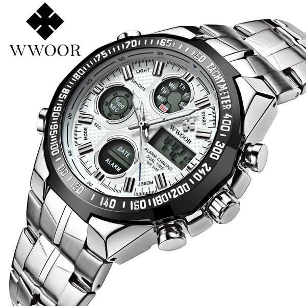 Vīriešu pulkstenis apaļā formā un nerūsējošā tērauda siksniņā