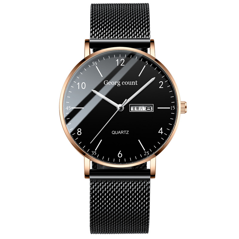 Ūdensizturīgs īpaši plāns vīriešu pulkstenis