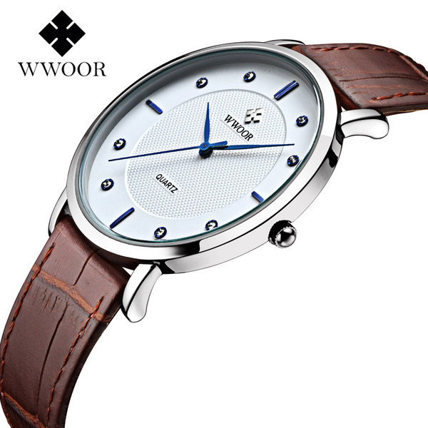 Vīriešu pulkstenis ar ādas siksniņu - apaļas formas