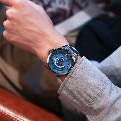 Férfi karóra rozsdamentes acélból - világító