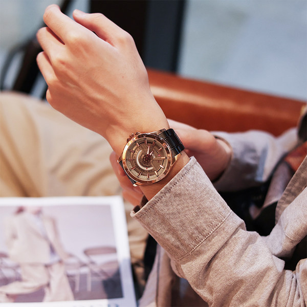 Férfi karóra rozsdamentes acélból - világító