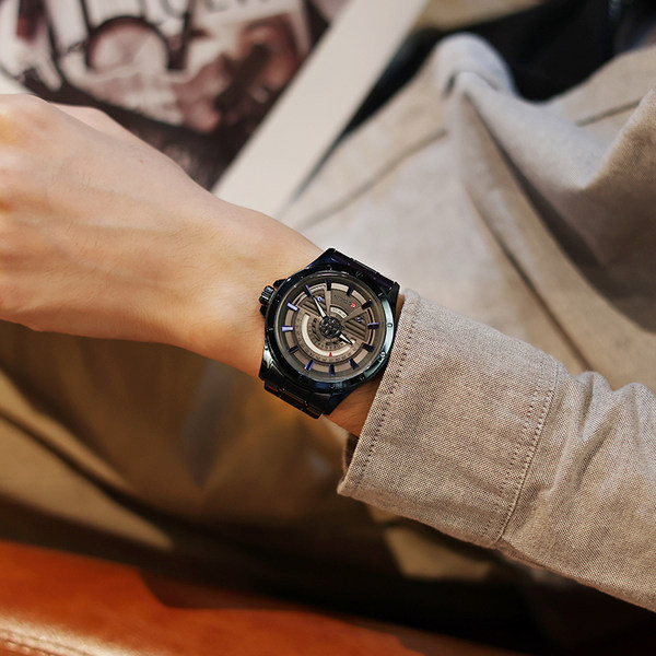 Férfi karóra rozsdamentes acélból - világító