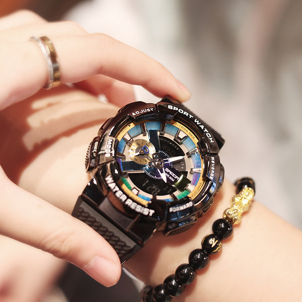 Vīriešu krāsains pulkstenis ar silikona siksniņu