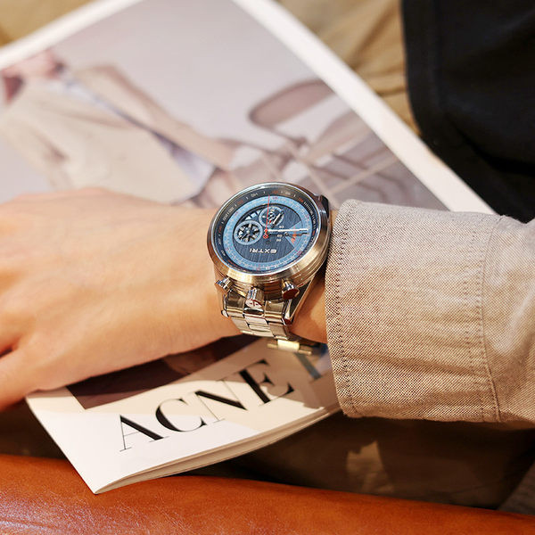 Roostevabast terasest rihmaga meeste käekell